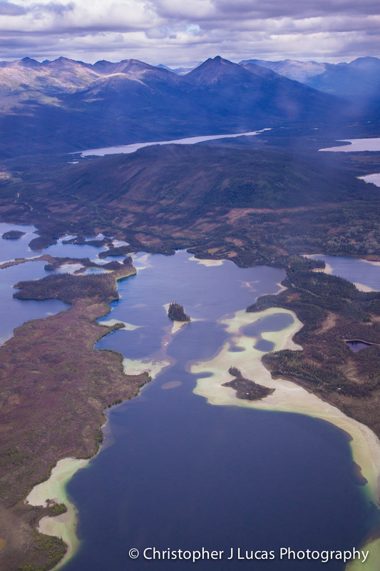 Lakes and rivers of the Yukon wilderness from the air
